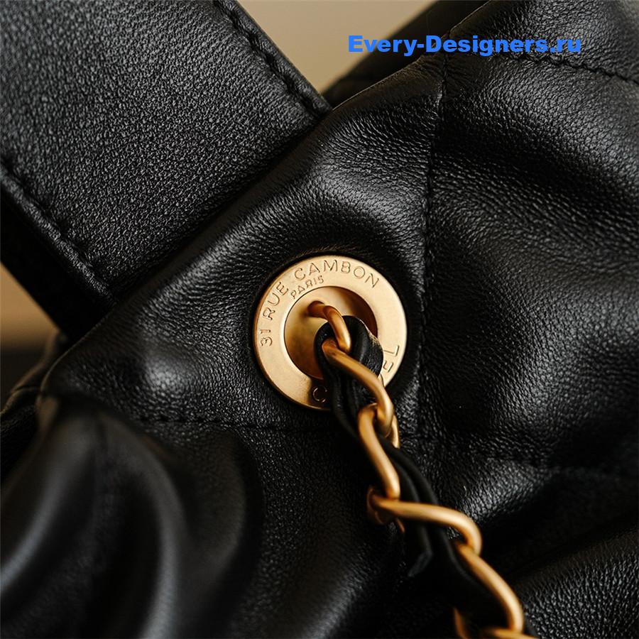 Ch**el black lambskin bow bag