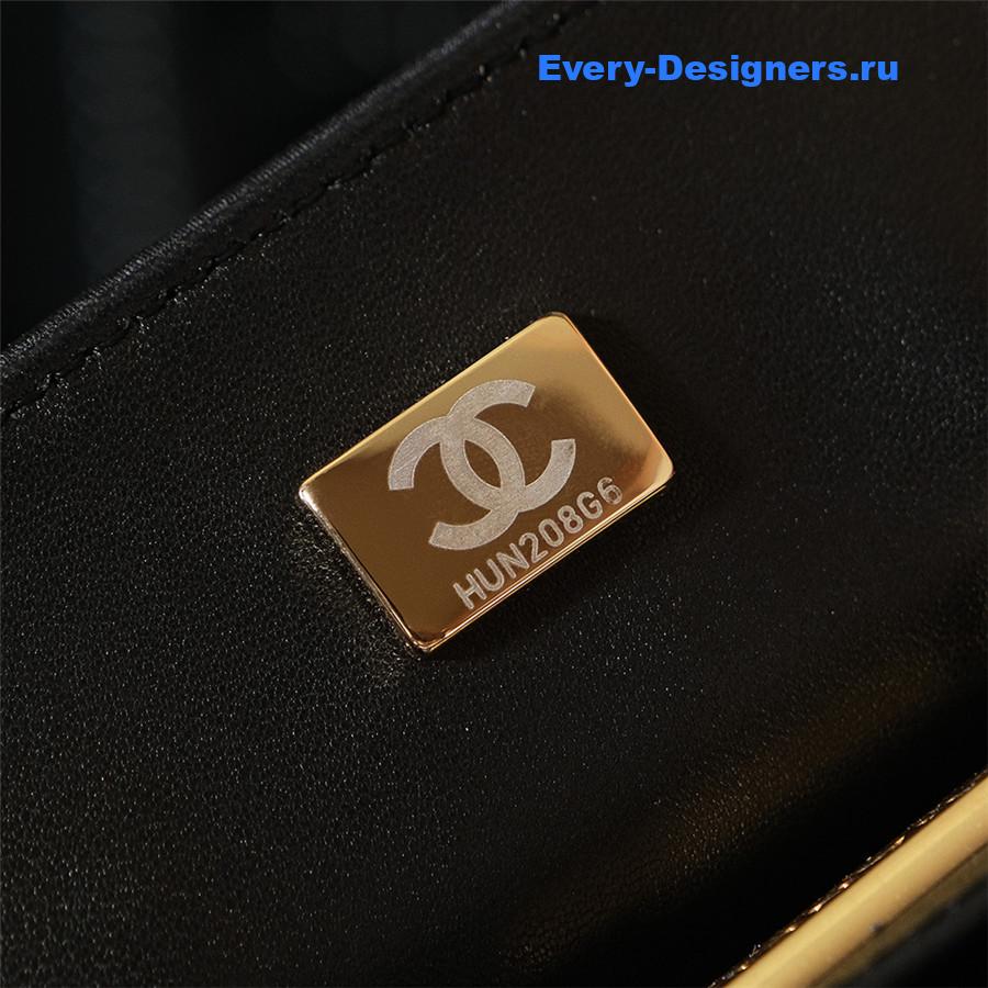 Ch**el black satin sequin embellished flap bag