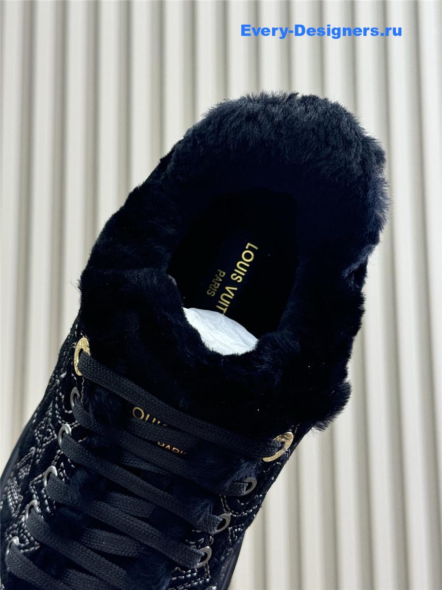 l0vis Vvtt0n black time out shearling sneakers