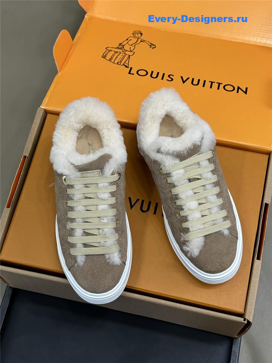 l0vis Vvtt0n brown time out shearling sneakers