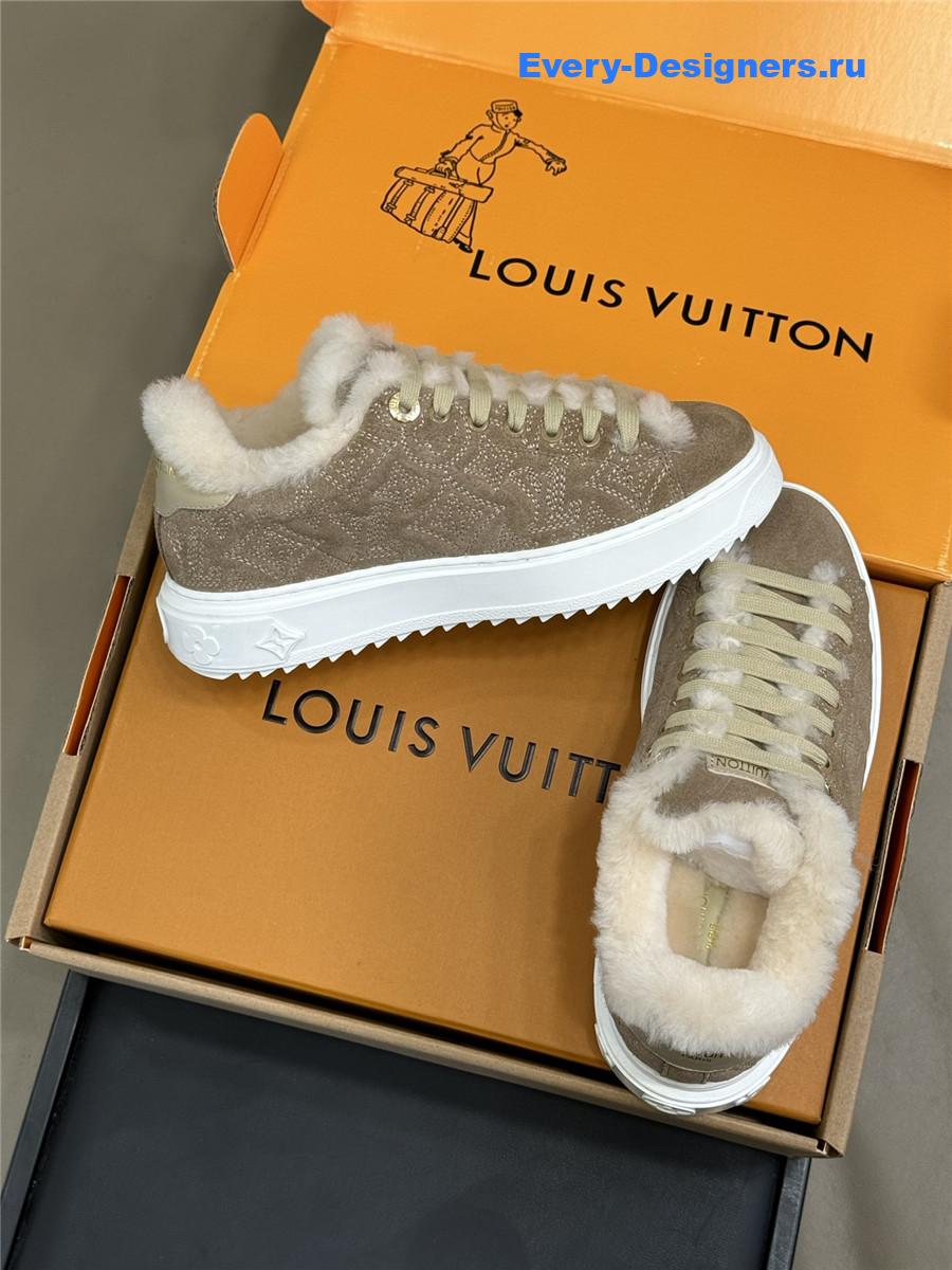 l0vis Vvtt0n brown time out shearling sneakers
