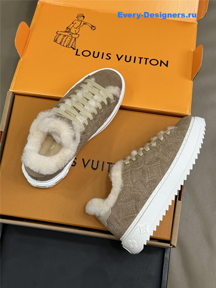 l0vis Vvtt0n brown time out shearling sneakers