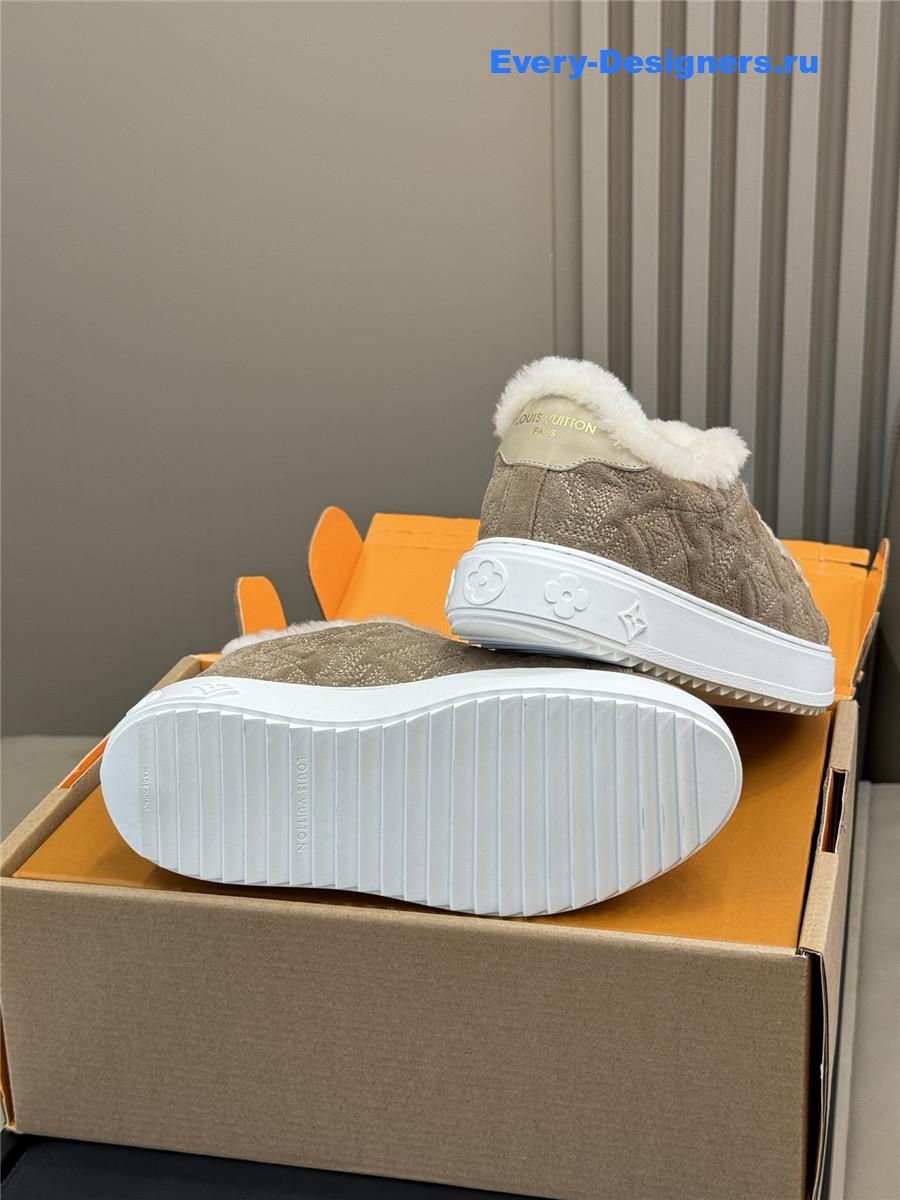 l0vis Vvtt0n brown time out shearling sneakers