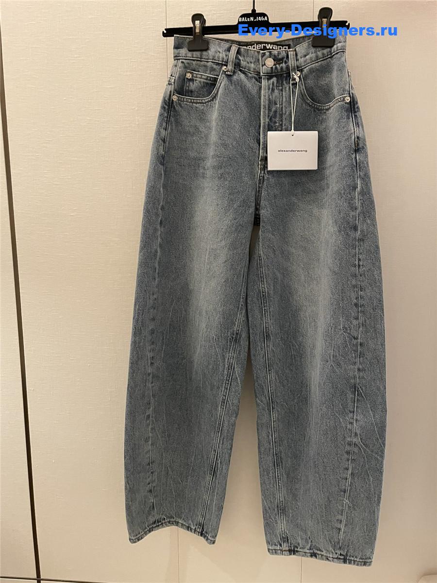 Alexandr Wang Rhinestone Lettering Wide-leg Jeans