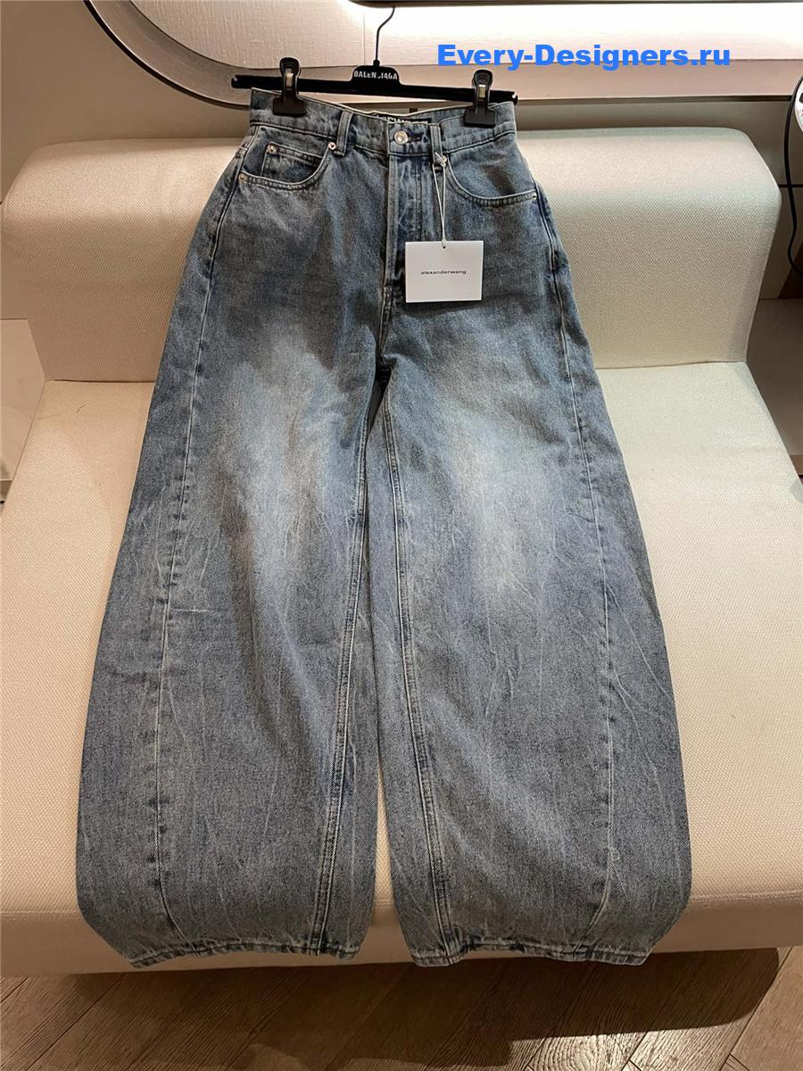 Alexandr Wang Rhinestone Lettering Wide-leg Jeans