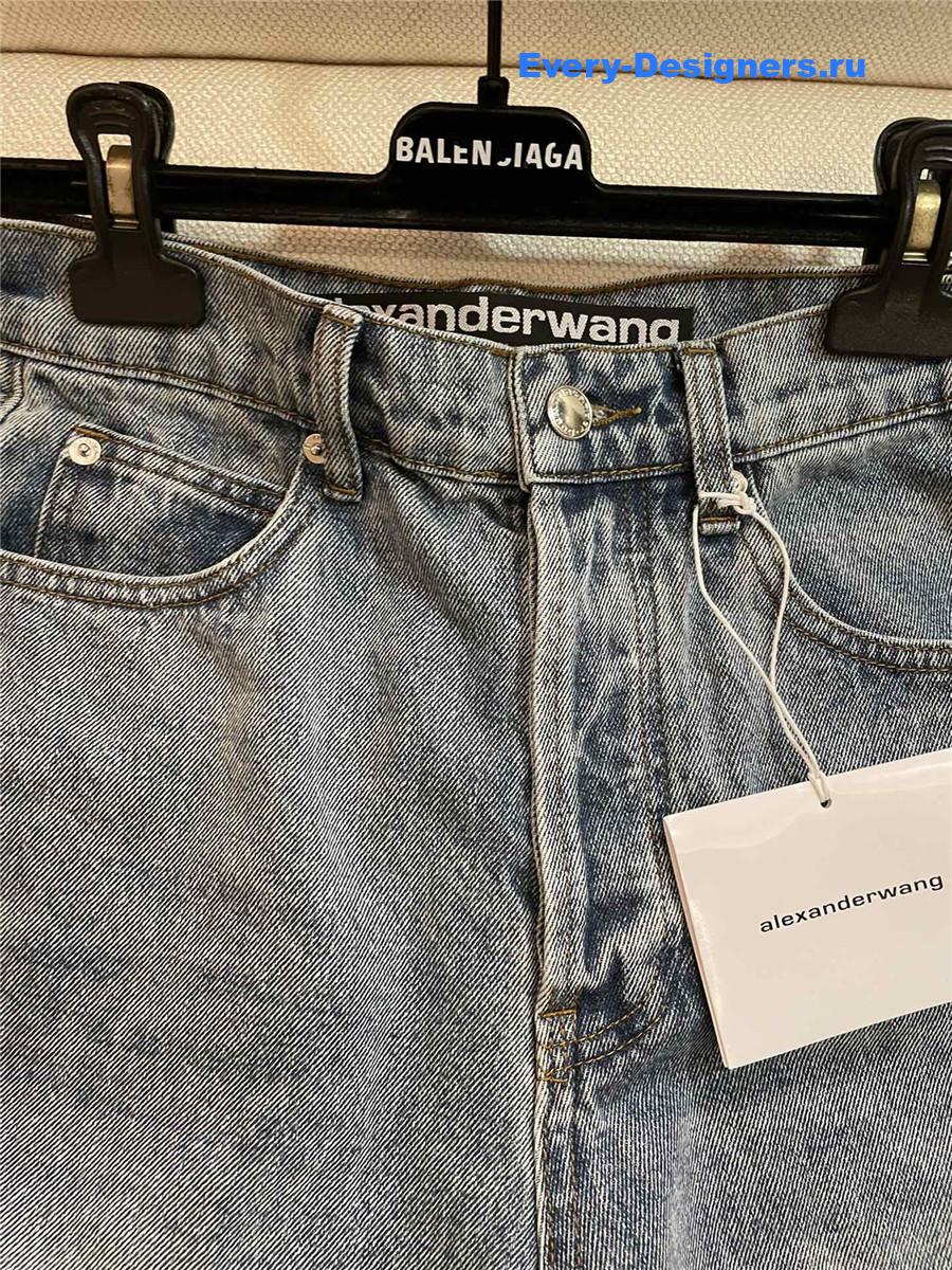 Alexandr Wang Rhinestone Lettering Wide-leg Jeans