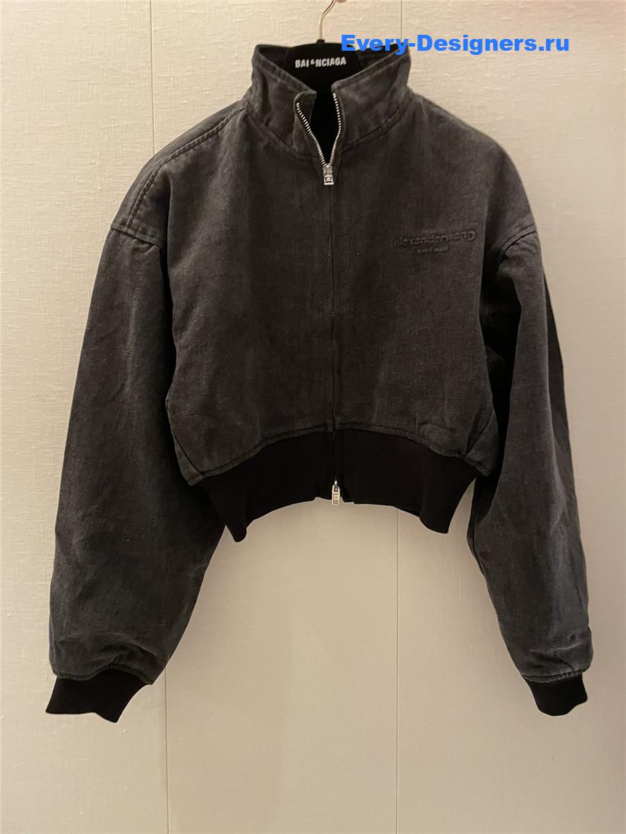 A1exa*der wang dark gray cropped denim jacket