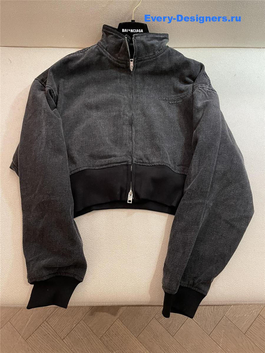 A1exa*der wang dark gray cropped denim jacket