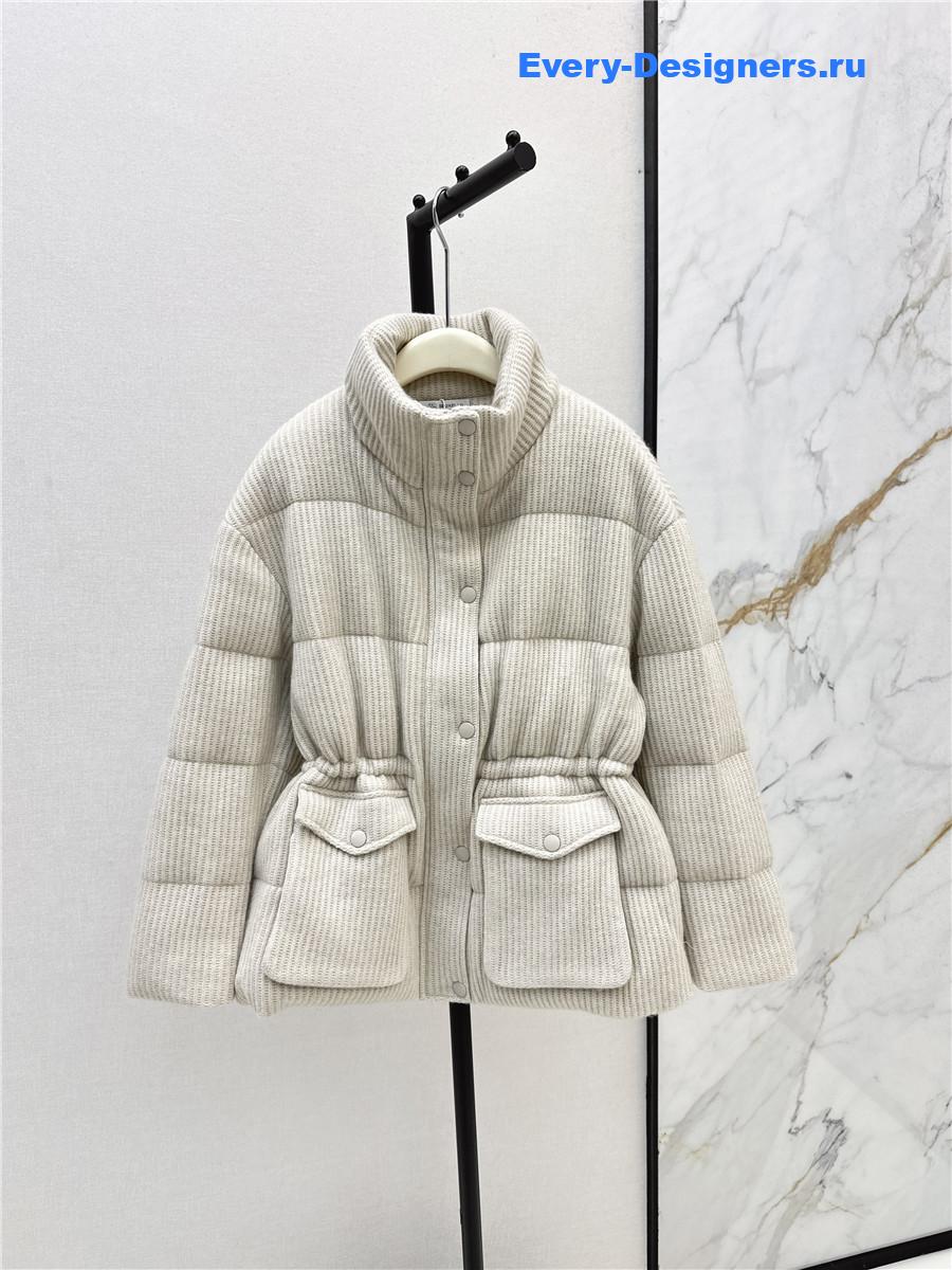 BC Stand-up Collar Beige Goose Down Jacket