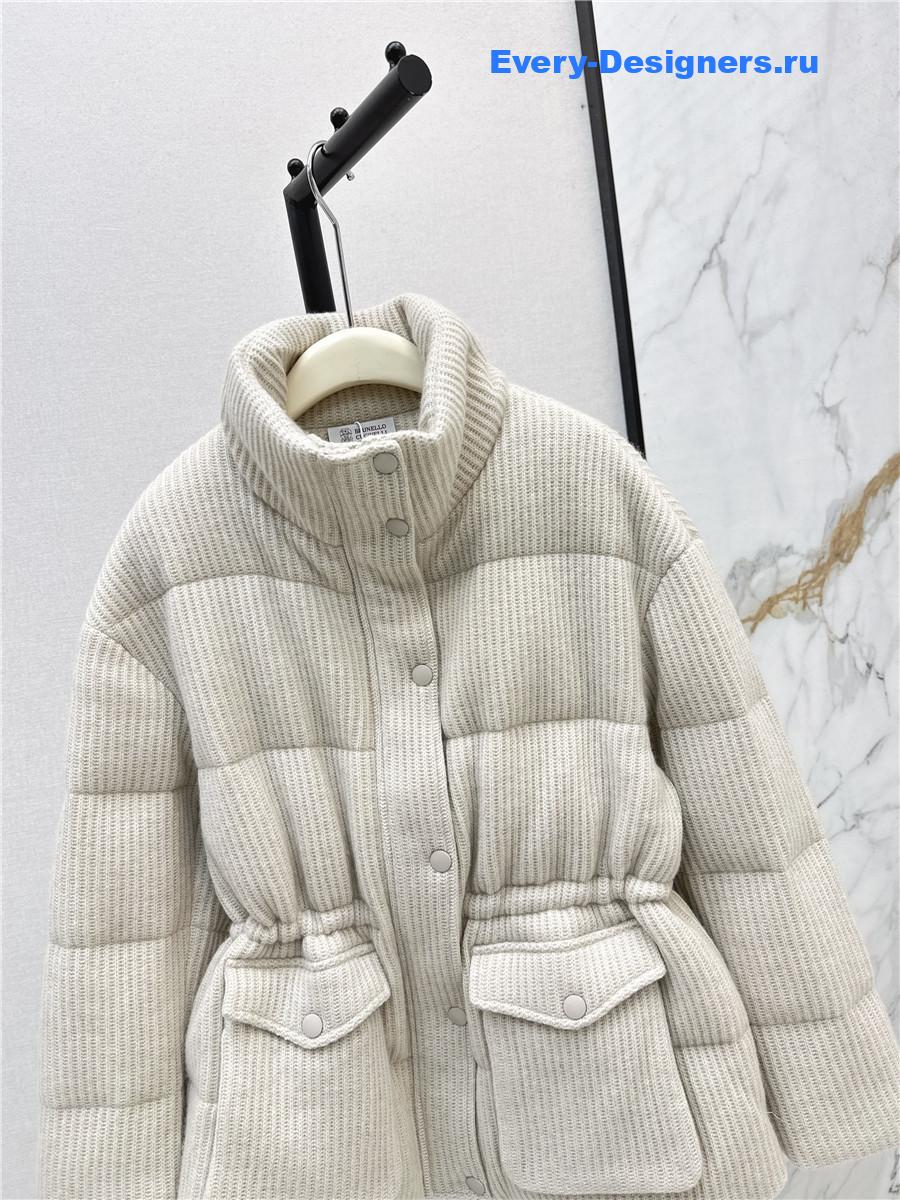 BC Stand-up Collar Beige Goose Down Jacket