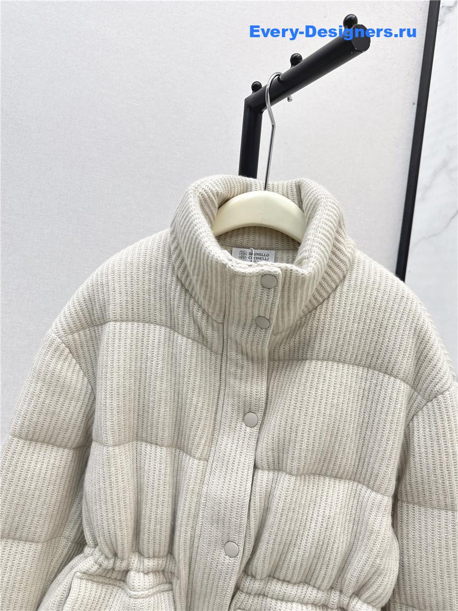BC Stand-up Collar Beige Goose Down Jacket