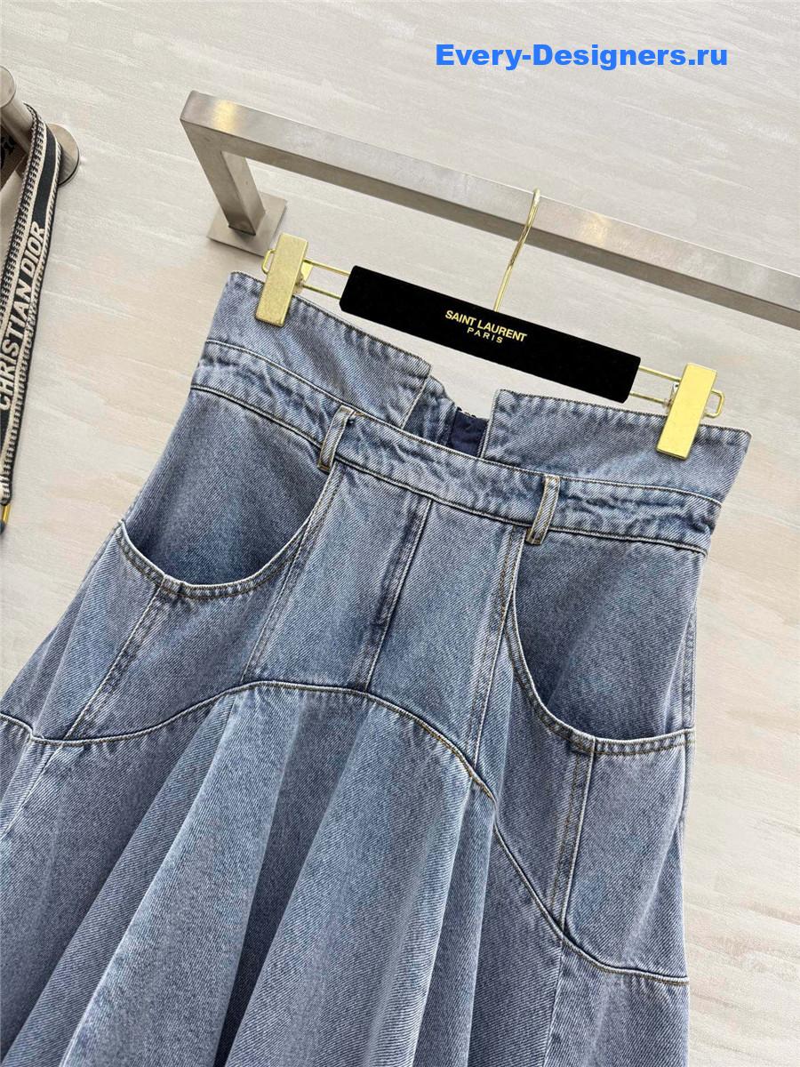 Zimm Denim Tie Neck Shirt