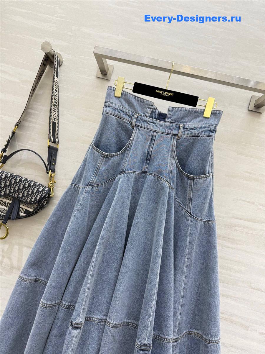 Zimm Denim Tie Neck Shirt