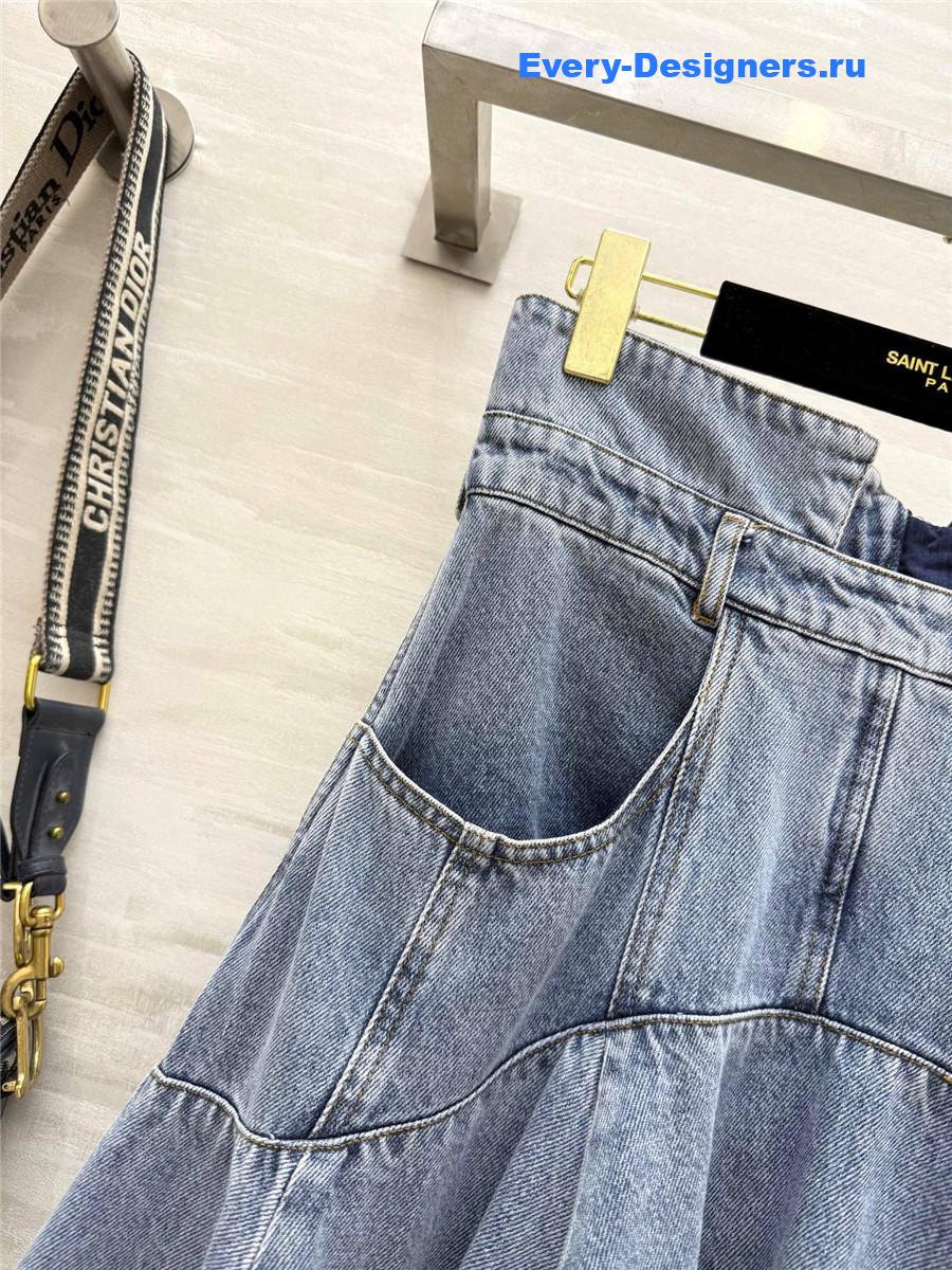 Zimm Denim Tie Neck Shirt