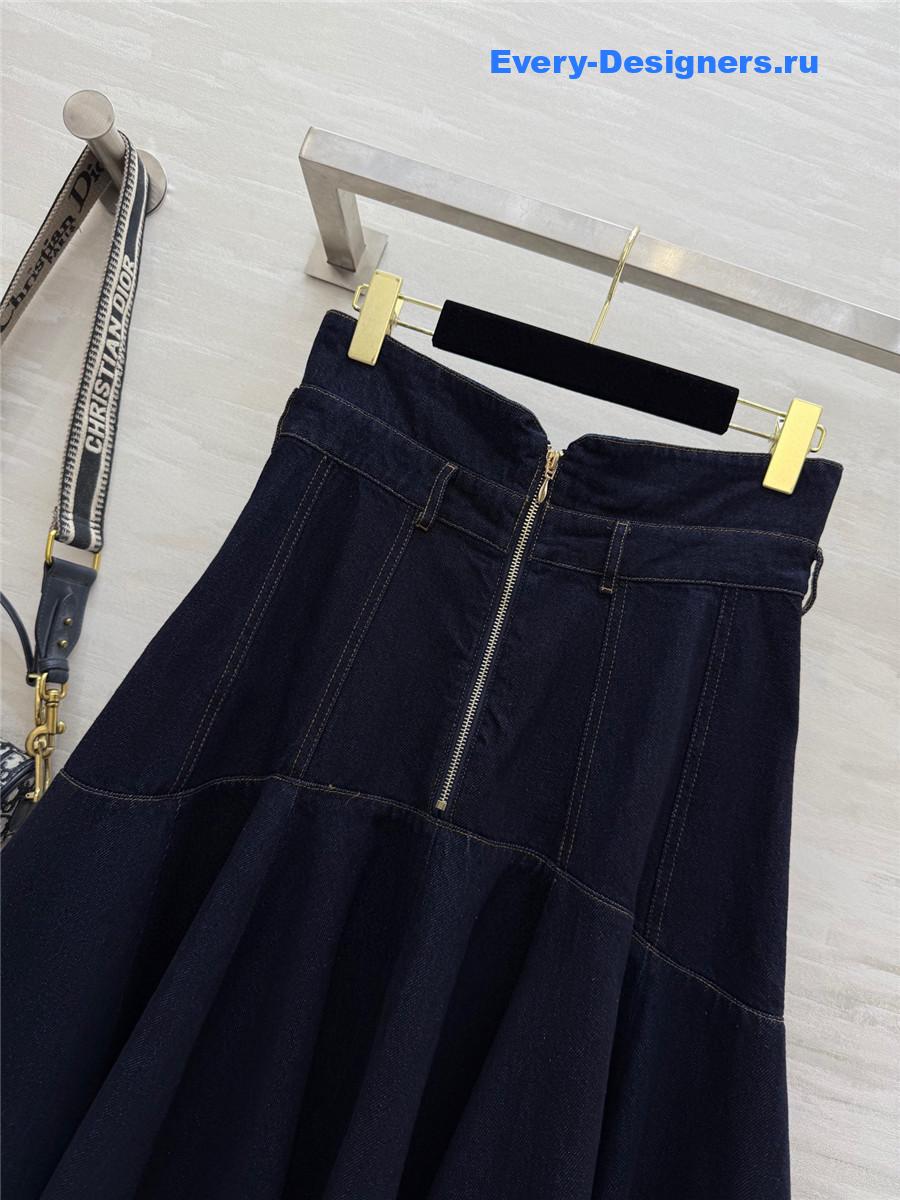 Zimm Navy Denim Tie Neck Shirt