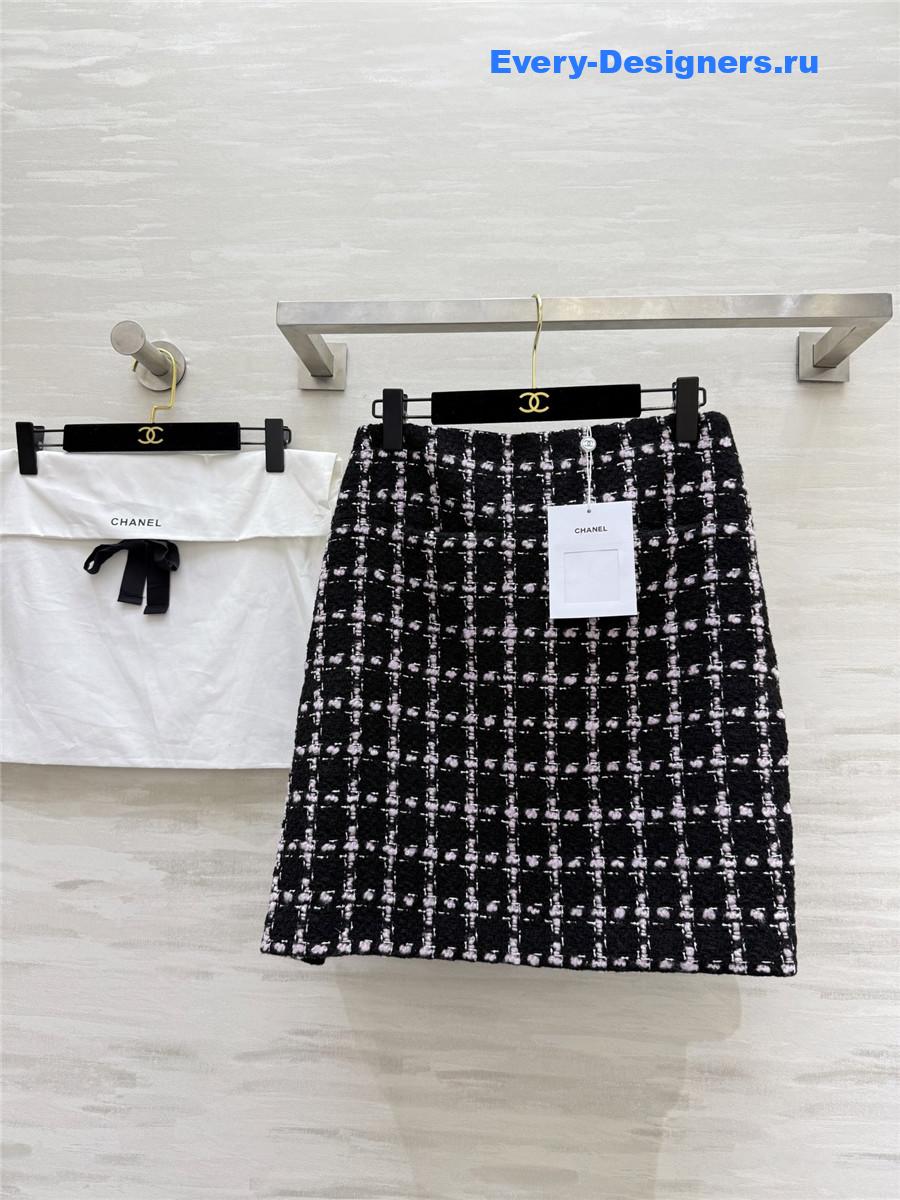 Ch**el wool woven tweed skirt