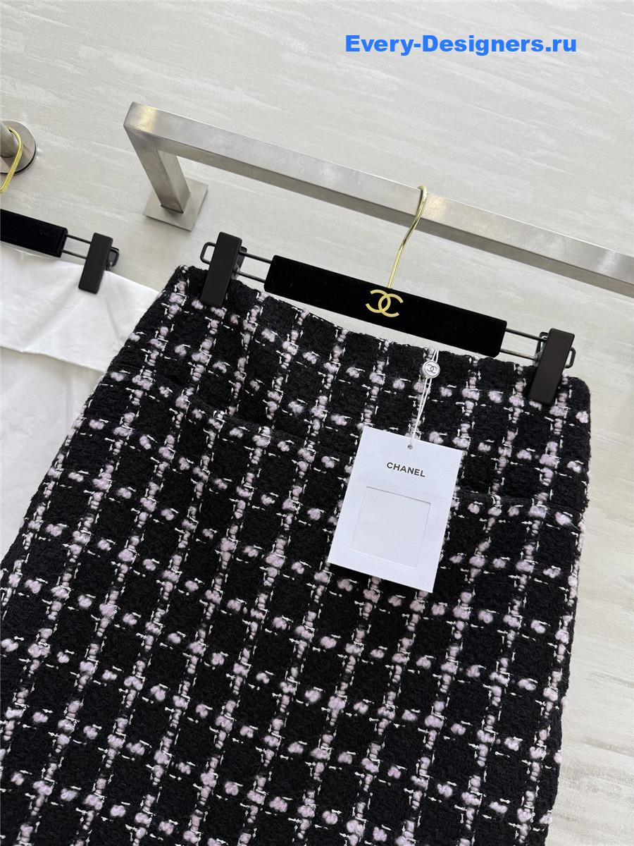 Ch**el wool woven tweed skirt