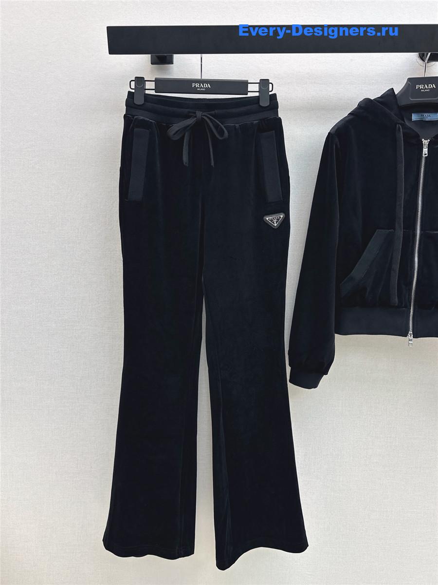 Pra*a hooded velvet suit