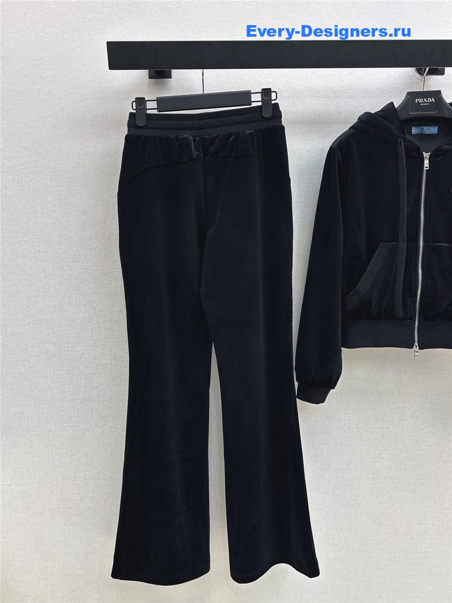 Pra*a hooded velvet suit