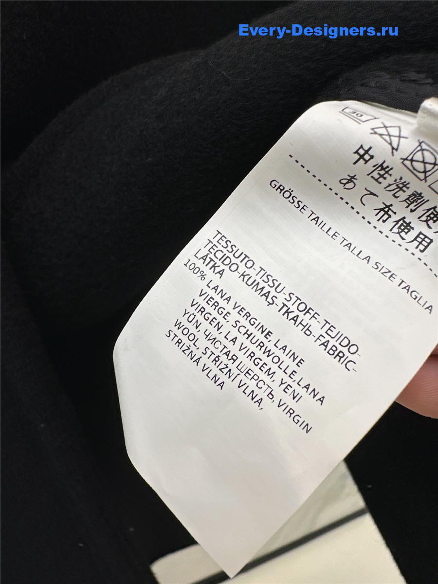 Max Mara Black Stand-up Collar Wool Cape Coat