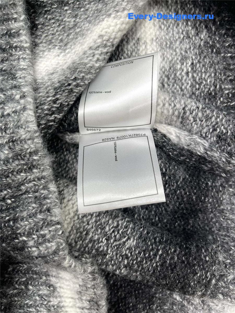 Ch**el black white striped bow sweater