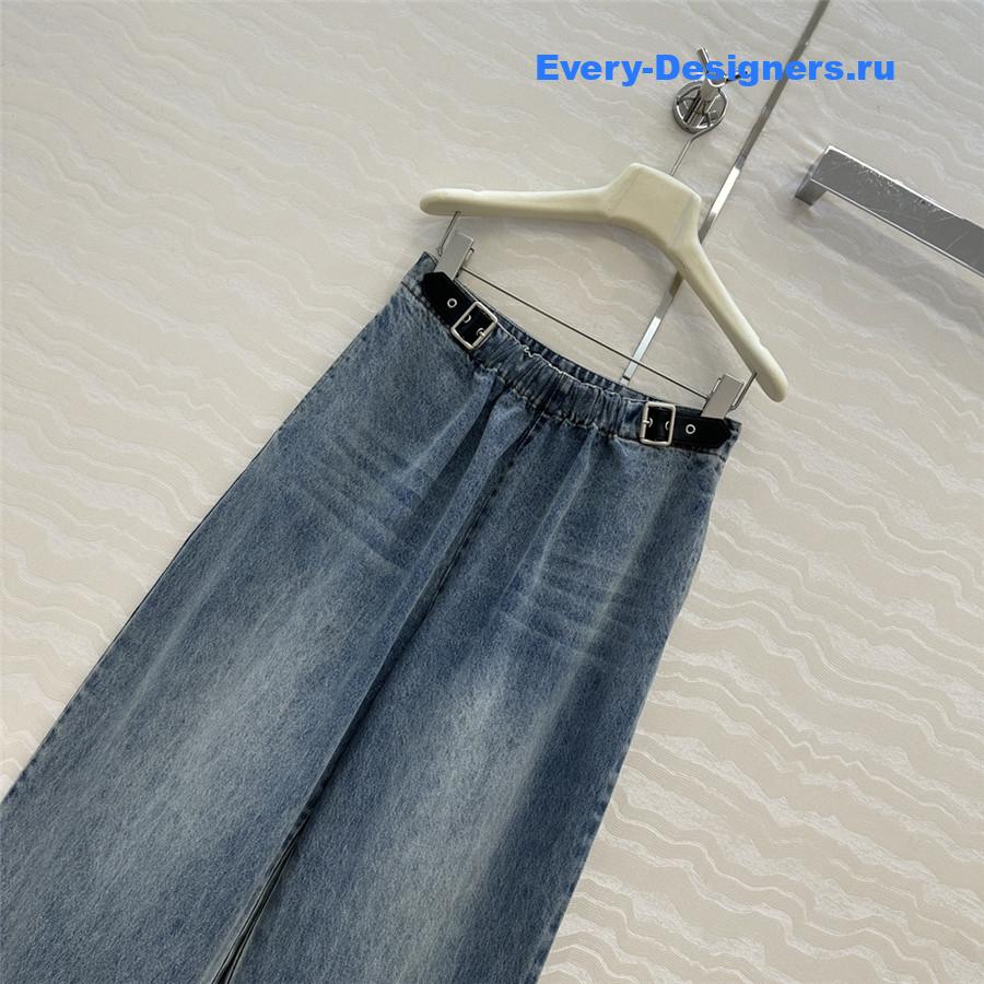 L0ew* draped blue straight jeans