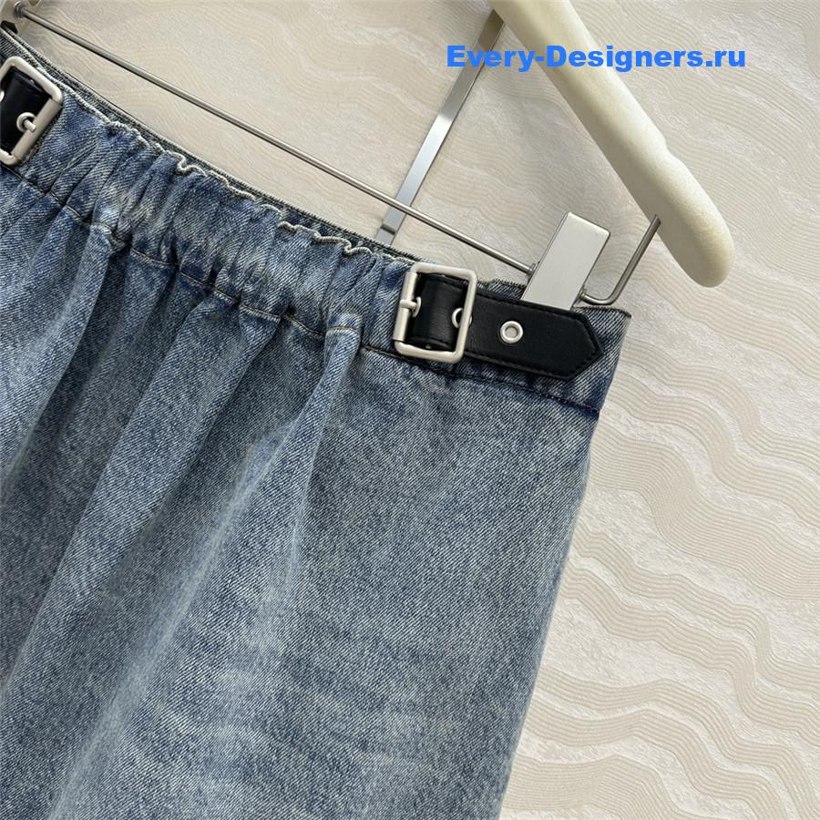 L0ew* blue a-line denim skirt