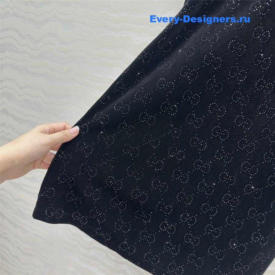 Gvc*1 gg crystal embroidered velvet dress