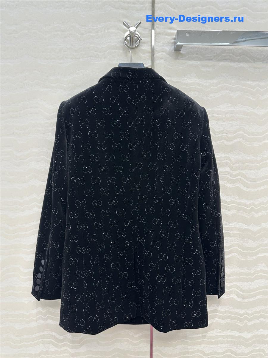 Gvc*1 gg crystal embroidered velvet blazer