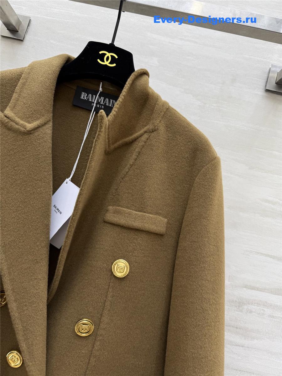Balmain Camel Wool Suit Coat