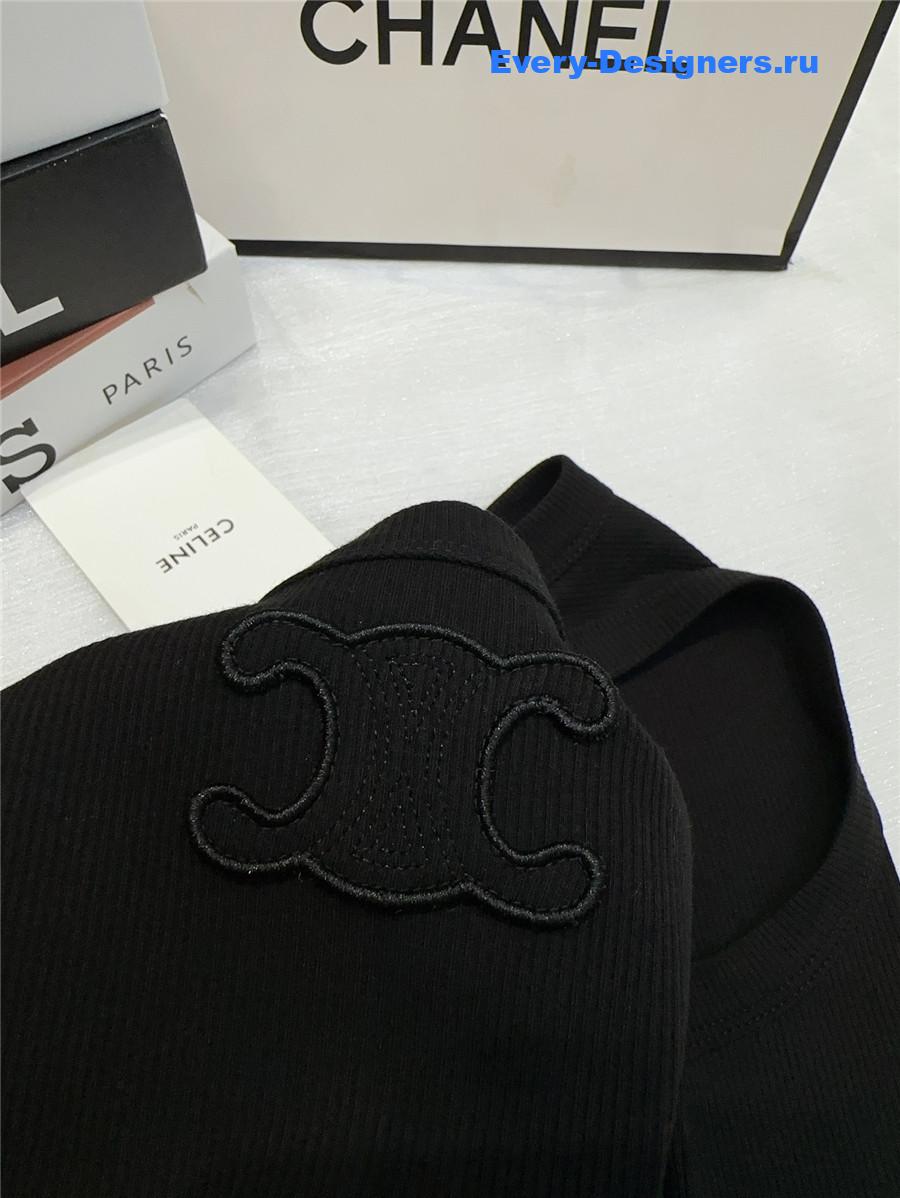 Ce1i*e black embroidered logo sleeveless vest