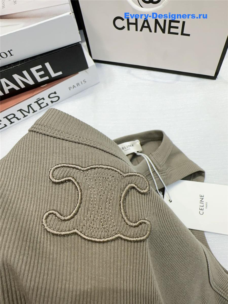 Ce1i*e green embroidered logo sleeveless vest