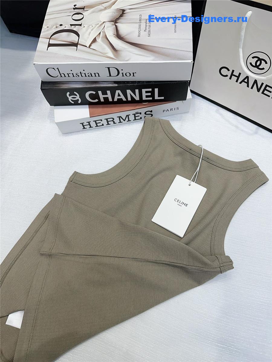 Ce1i*e green embroidered logo sleeveless vest