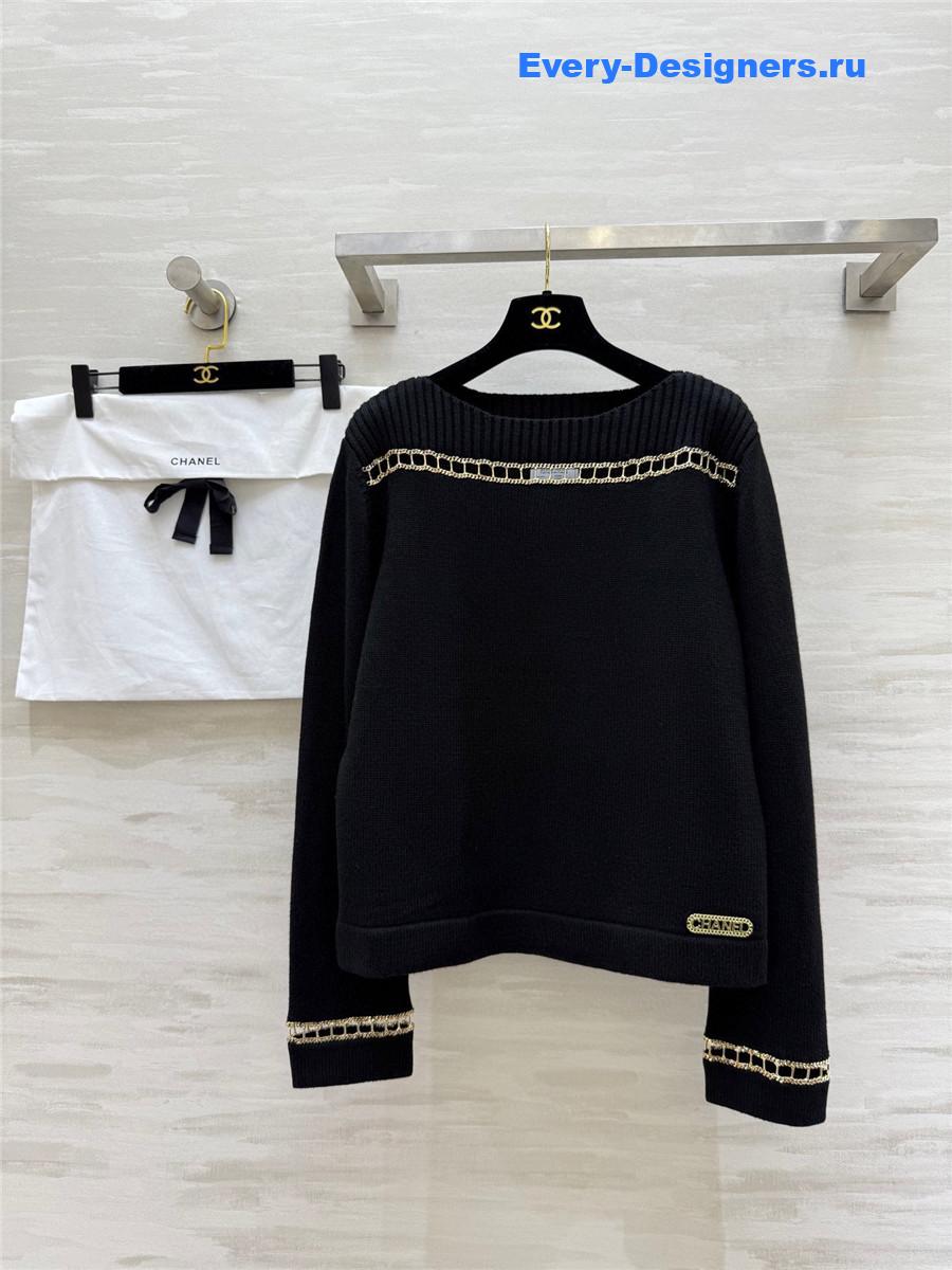 Ch**el cashmere chain camisole sweater