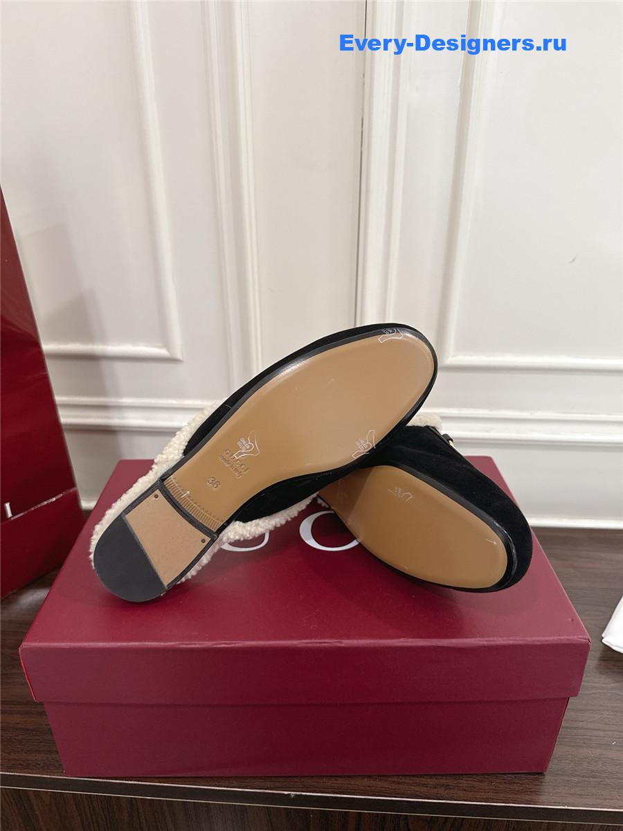 Gvc*1 horsebit wool black mules