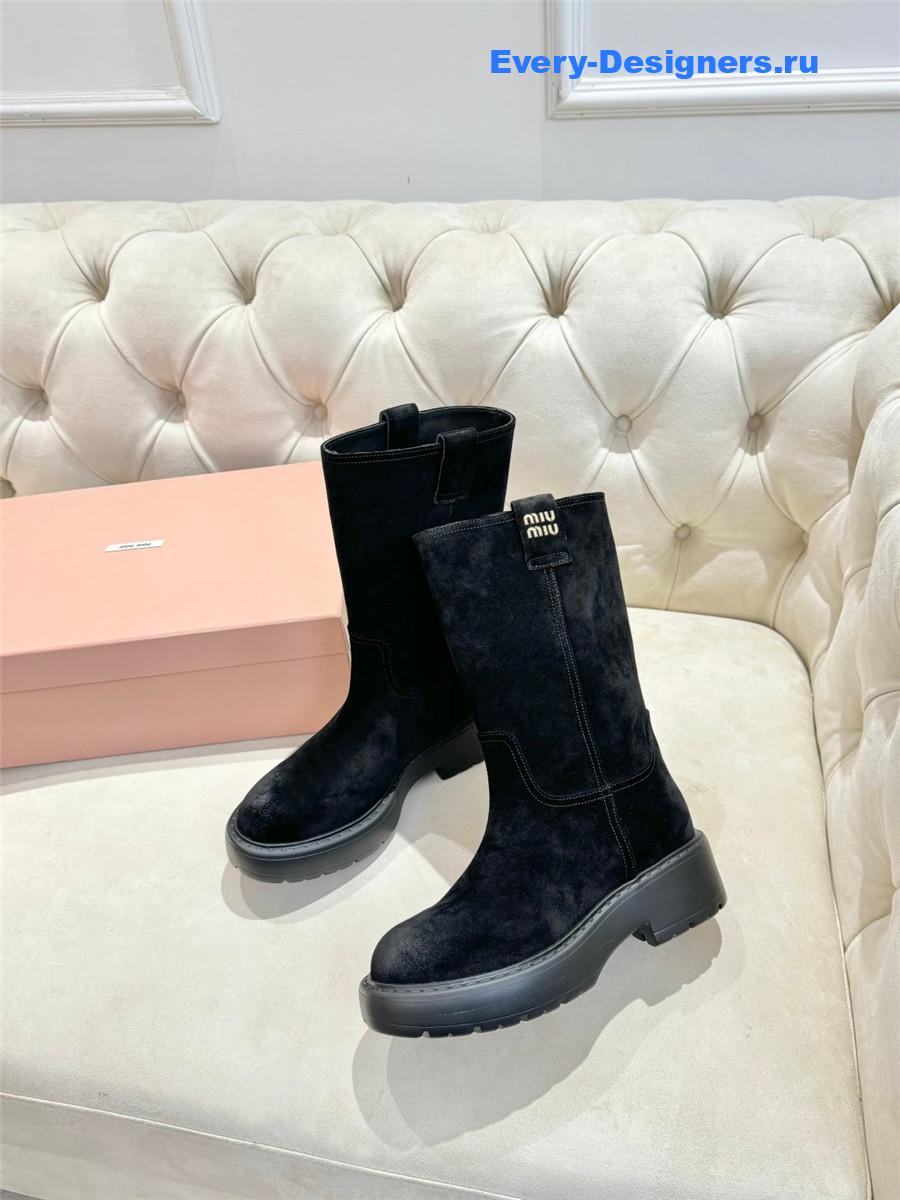 Miu Miu Black Suede Boots