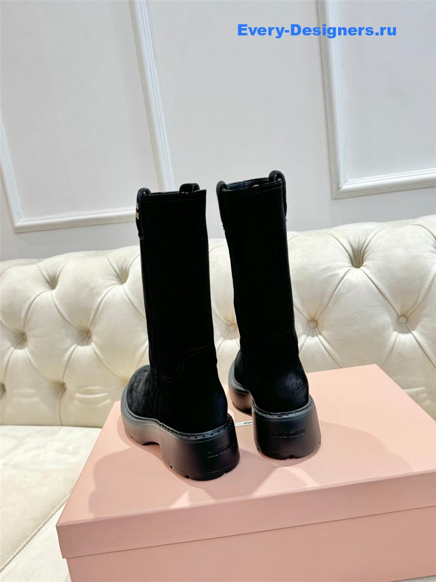 Miu Miu Black Suede Boots