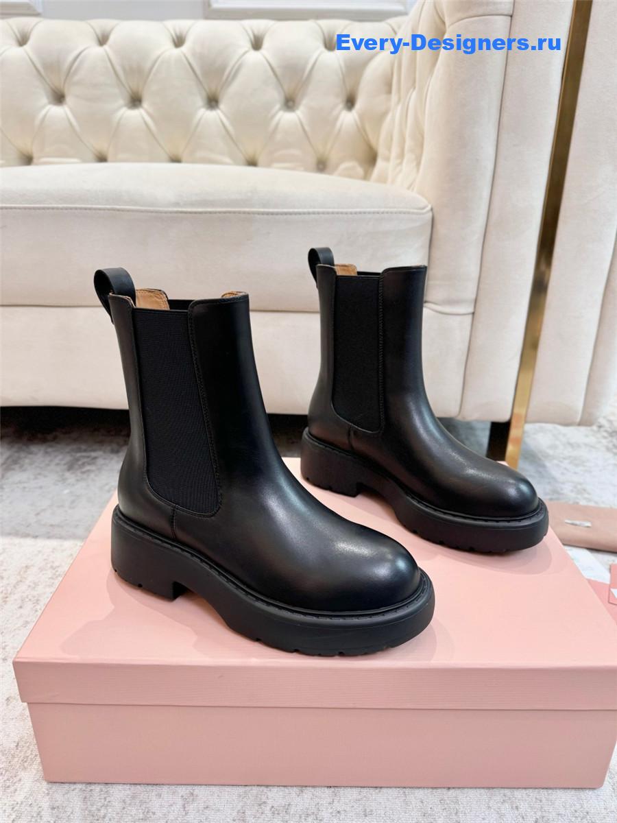 Miu Miu Black Leather Boots