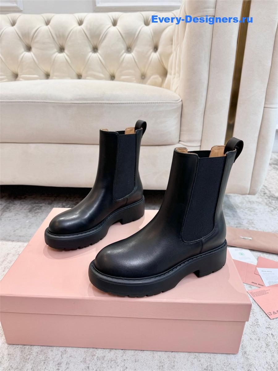 Miu Miu Black Leather Boots