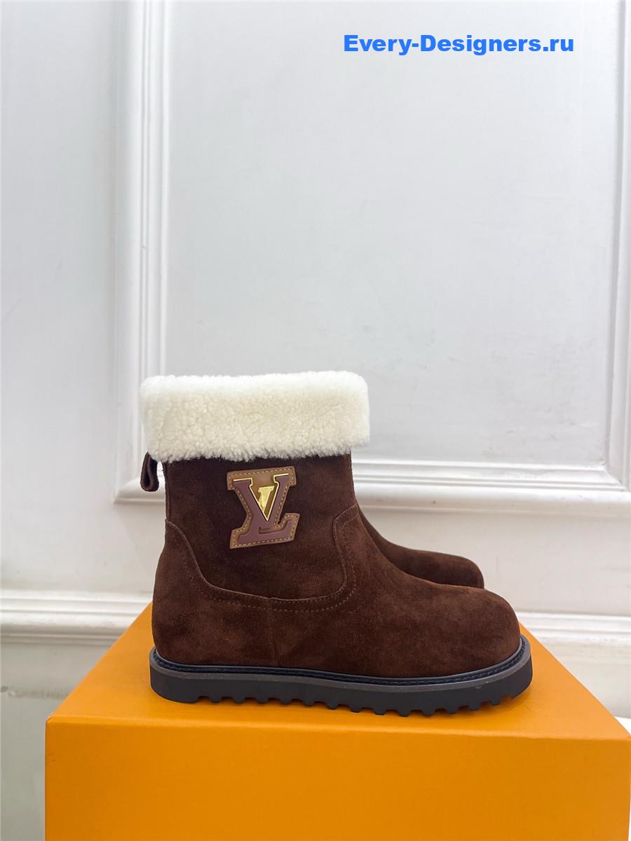 l0vis Vvtt0n dark suede calfskin shearling ankle boot