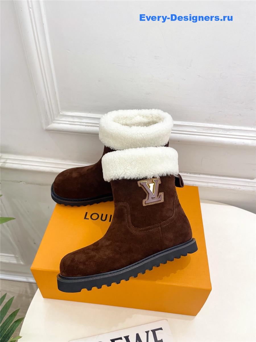 l0vis Vvtt0n dark suede calfskin shearling ankle boot