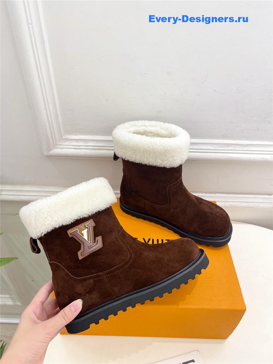 l0vis Vvtt0n dark suede calfskin shearling ankle boot