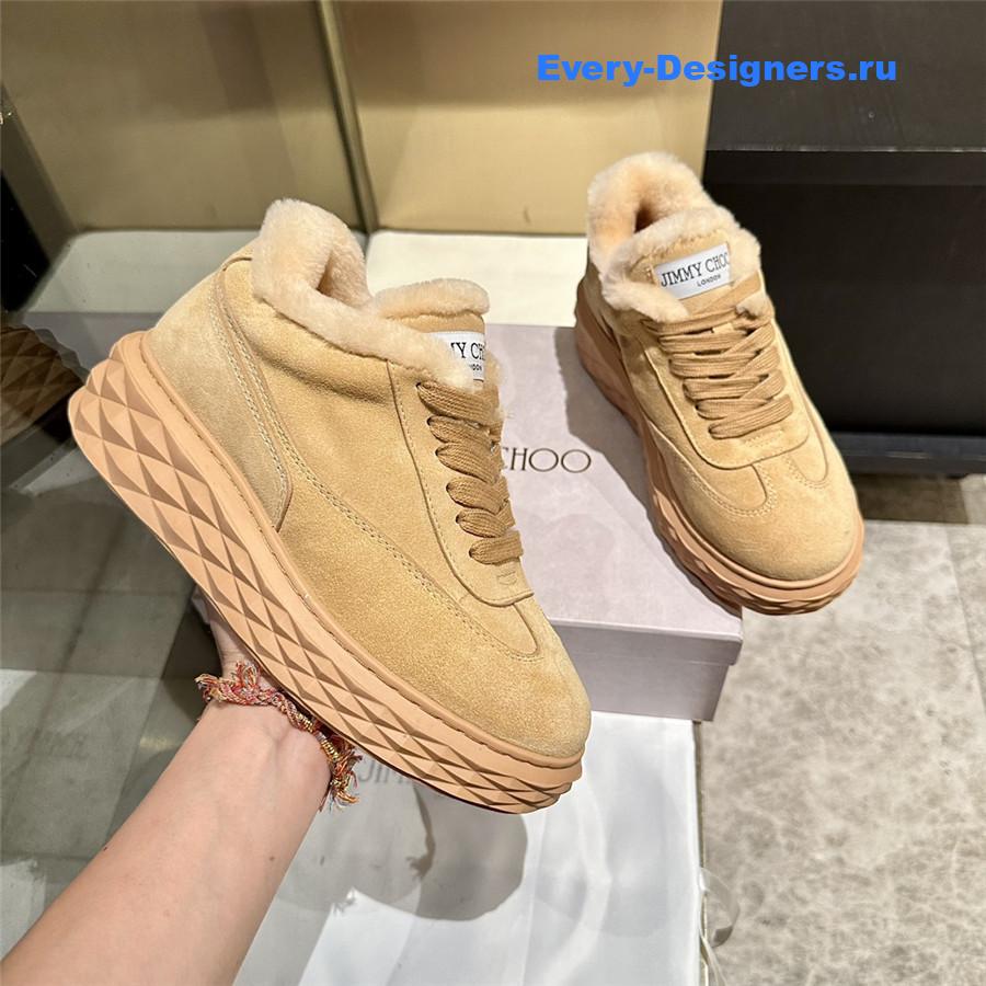 j1m*y ch00 brown D1am0nd maxi sneakers