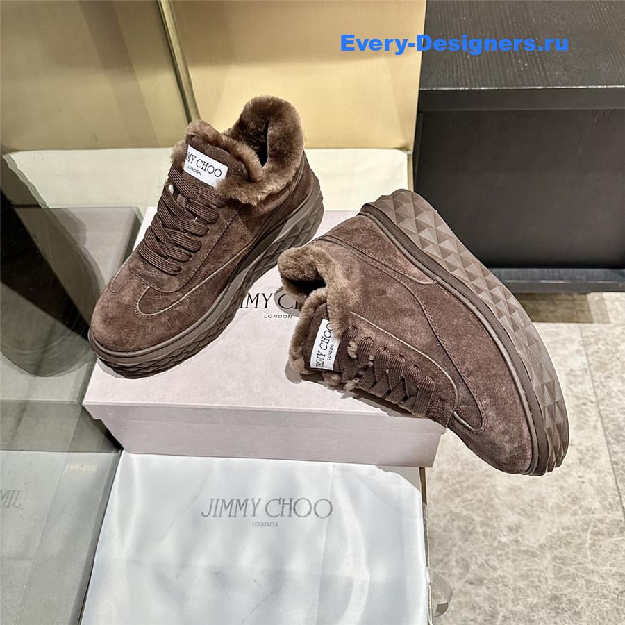 j1m*y ch00 dark brown D1am0nd maxi sneakers