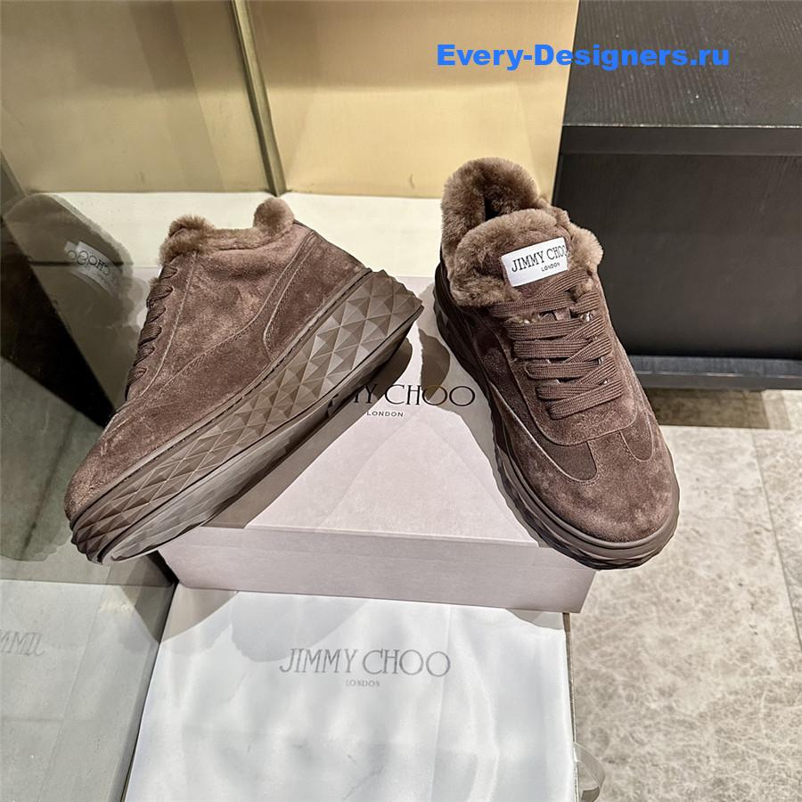 j1m*y ch00 dark brown D1am0nd maxi sneakers
