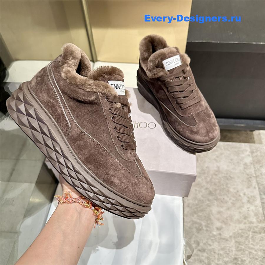 j1m*y ch00 dark brown D1am0nd maxi sneakers