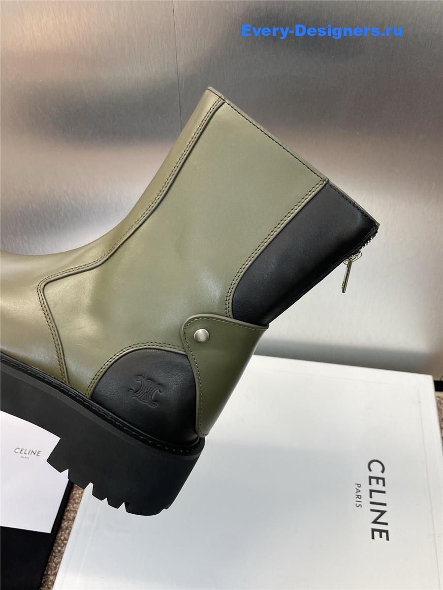 Ce1i*e logo platform zip-up leather boots