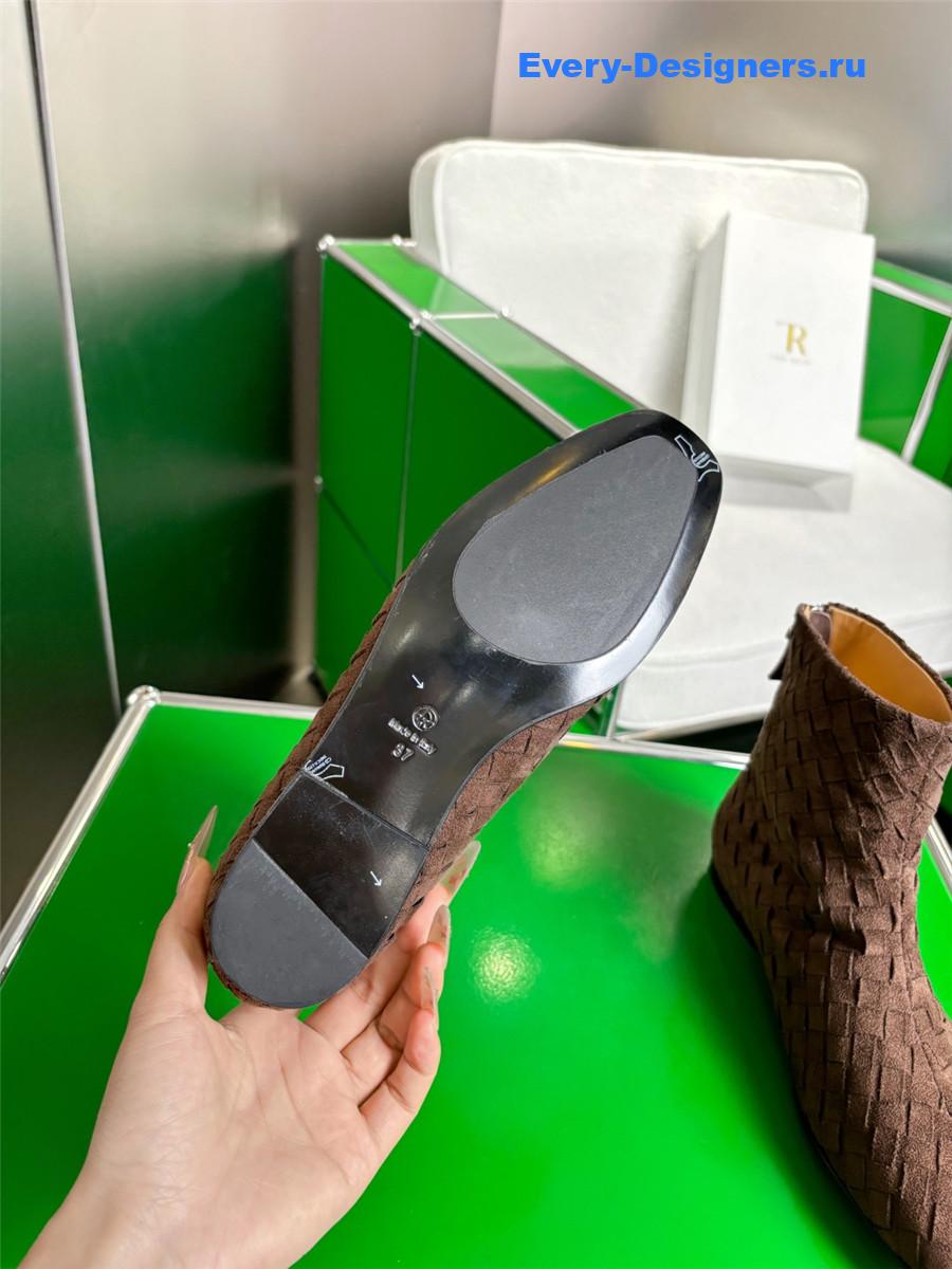 b0tt*ga Ven*ta dark brown atomic intrecciato leather ankle boots