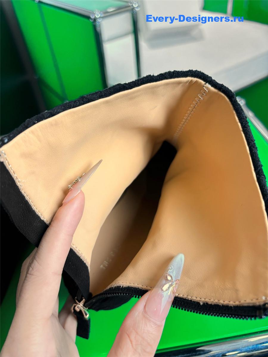 b0tt*ga Ven*ta black atomic intrecciato leather ankle boots