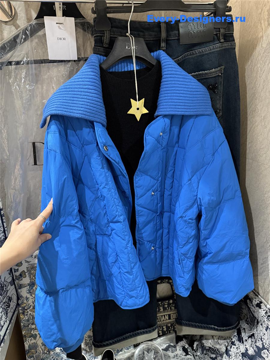D10r cd blue wool collar down jacket